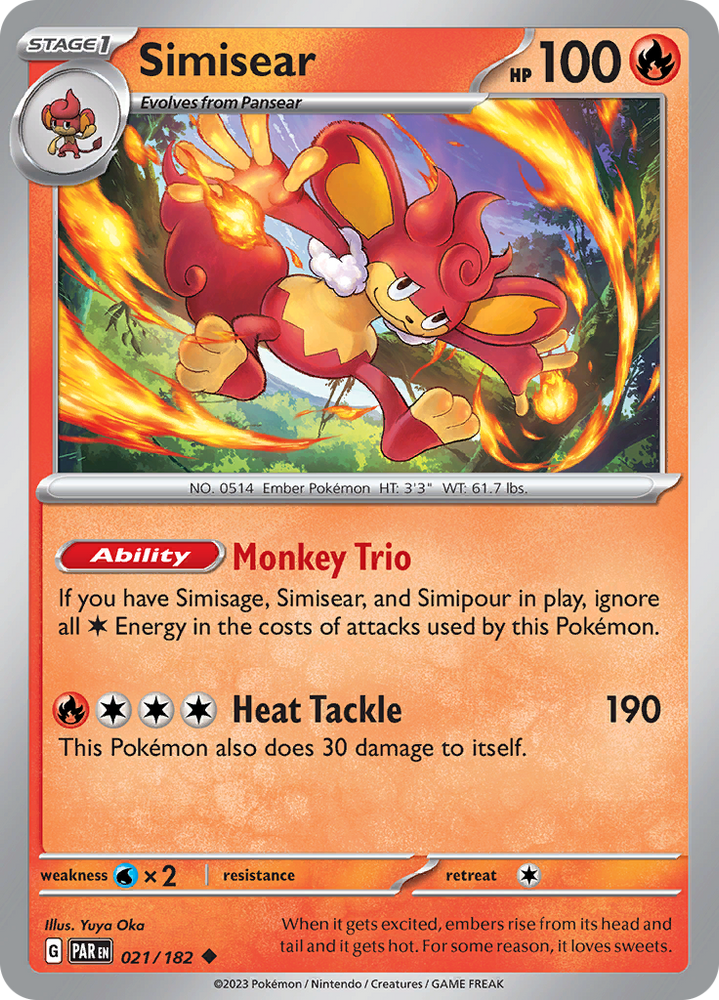 Simisear (021/182) [Scarlet & Violet: Paradox Rift] Pokémon