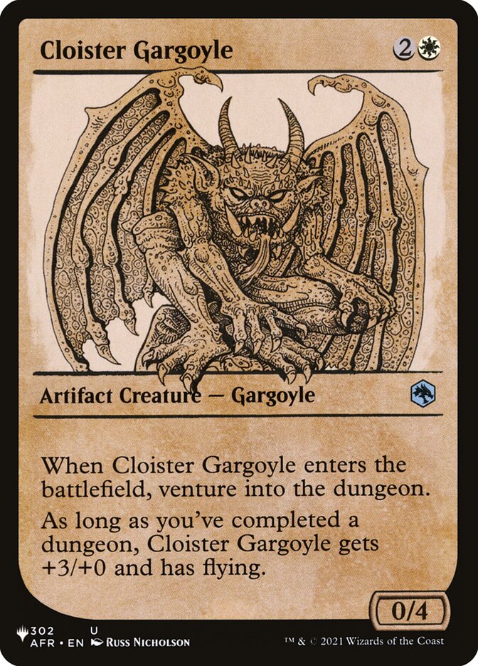 Cloister Gargoyle (Showcase) [The List] Magic: The Gathering