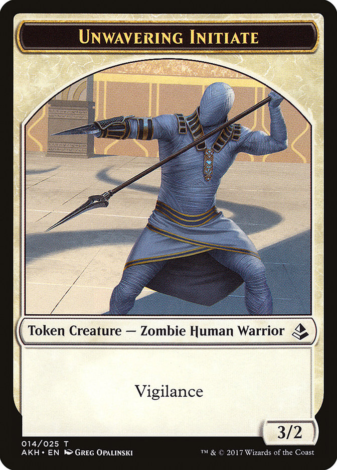 Unwavering Initiate // Wurm Double-Sided Token [Amonkhet Tokens] Magic: The Gathering