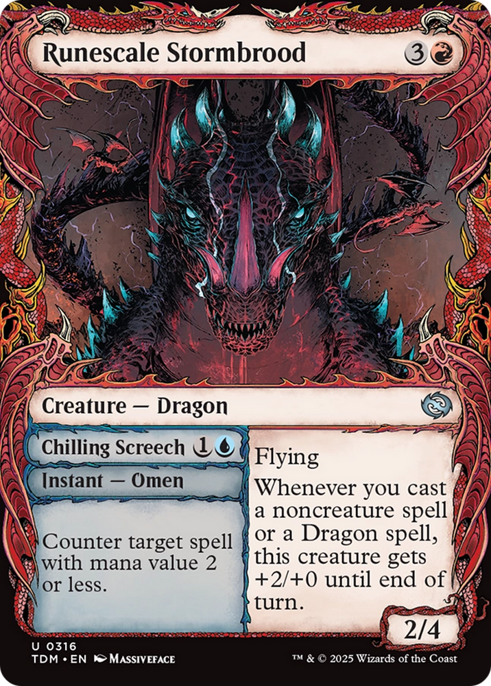 Runescale Stormbrood (Showcase) [Tarkir: Dragonstorm] Magic: The Gathering