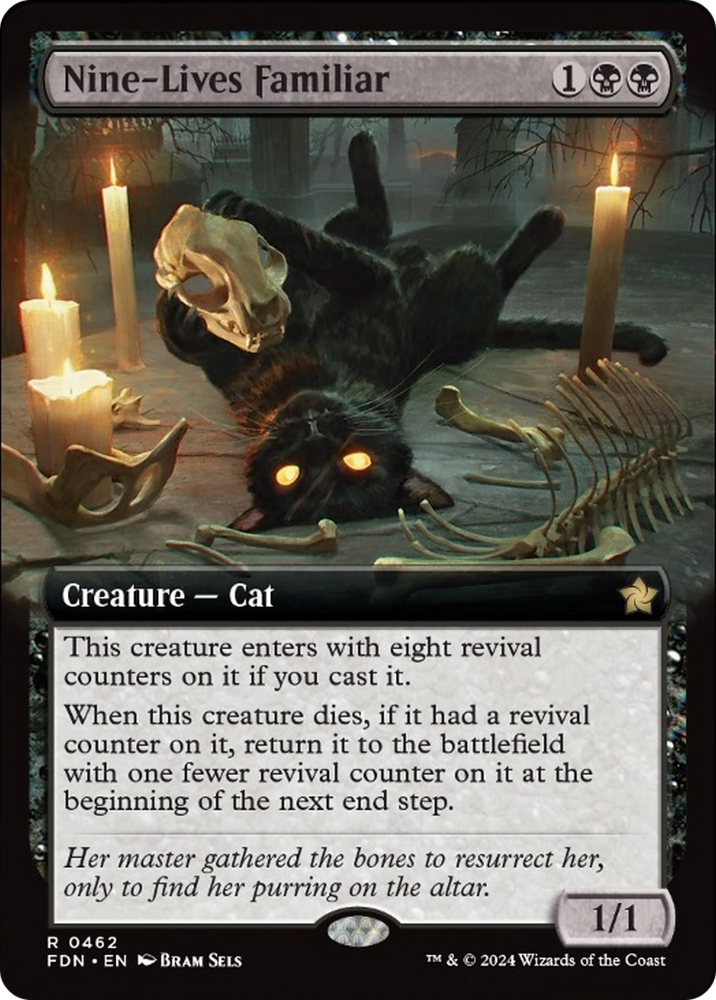 Nine-Lives Familiar (Extended Art) [Foundations] Magic: The Gathering