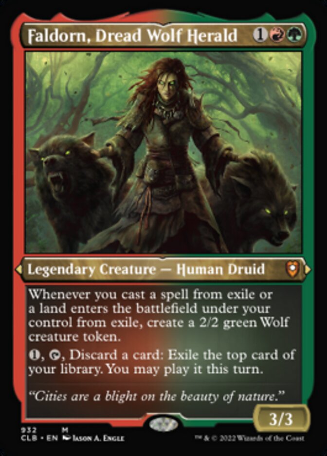 Faldorn, Dread Wolf Herald (Display Commander) (Foil Etched) [Commander Legends: Battle for Baldur's Gate] Magic: The Gathering