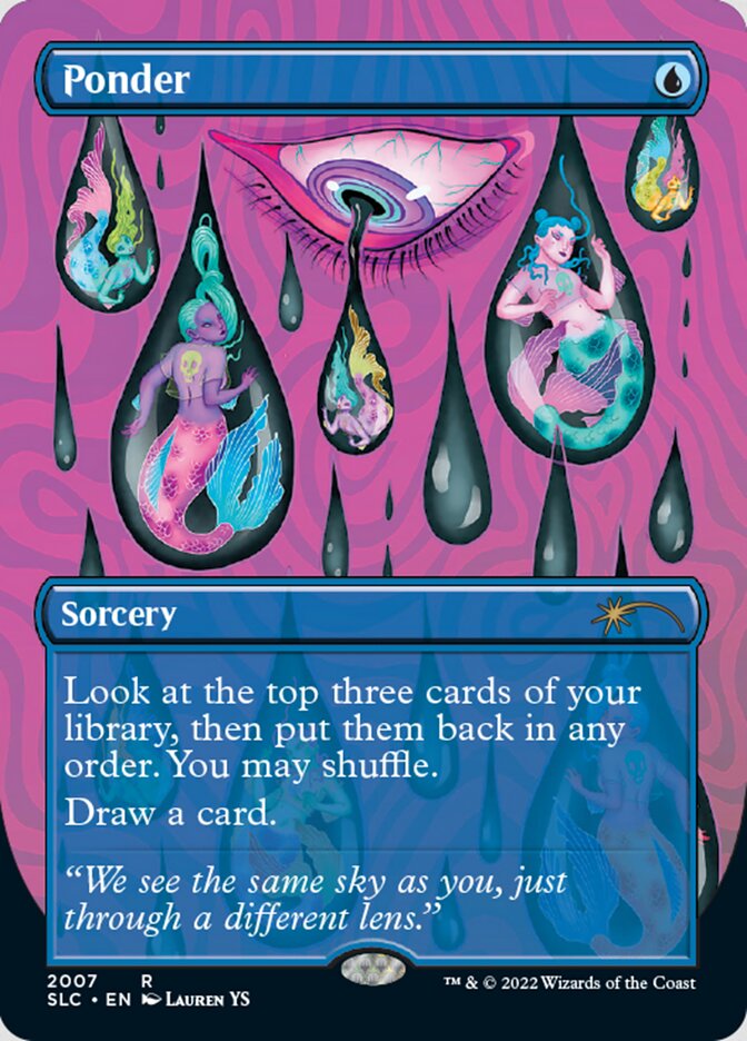 Ponder (Borderless) [Secret Lair Countdown Kit] Magic: The Gathering
