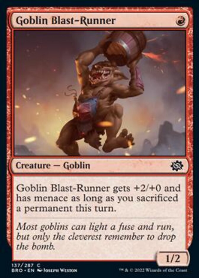 Goblin Blast-Runner [The Brothers' War] Magic: The Gathering