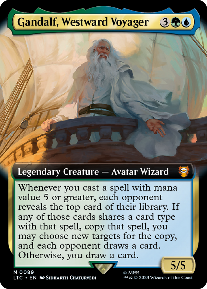 Gandalf, Westward Voyager (Extended Art) [The Lord of the Rings: Tales of Middle-Earth Commander] Magic: The Gathering