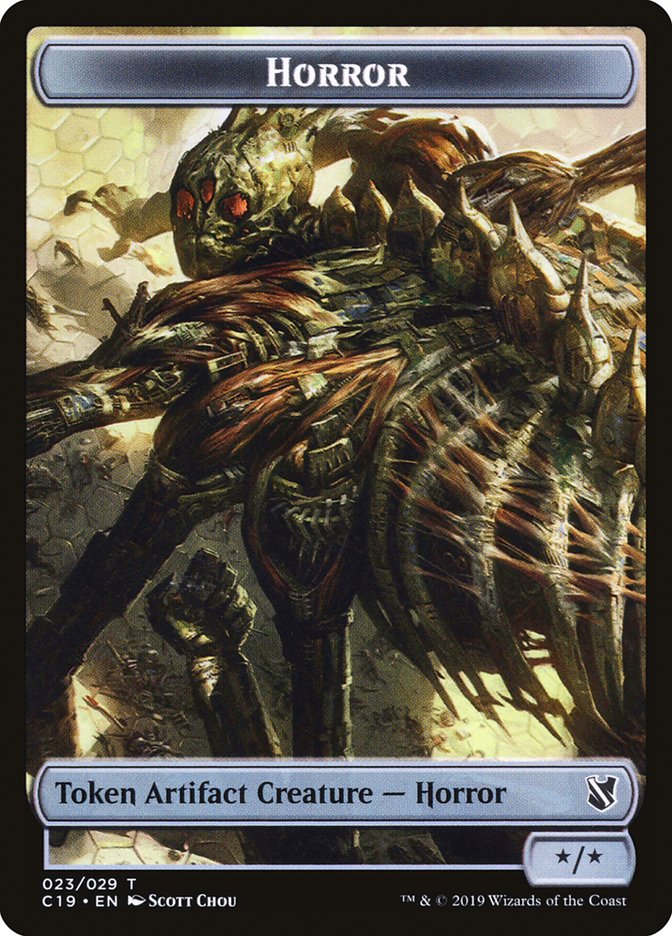 Angel of Sanctions // Horror Double-Sided Token [Commander 2019 Tokens] Magic: The Gathering