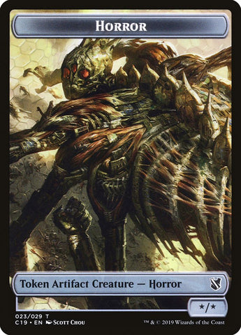 Angel of Sanctions // Horror Double-Sided Token [Commander 2019 Tokens] Magic: The Gathering