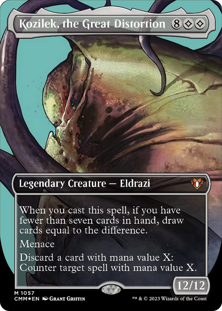 Kozilek, the Great Distortion (Borderless Textured Foil Frame Break) [Commander Masters] Magic: The Gathering