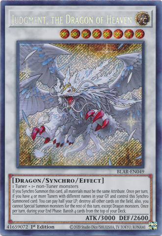 Judgment, the Dragon of Heaven [BLAR-EN049] Secret Rare - Yugioh Cards For Your TCG Needs!