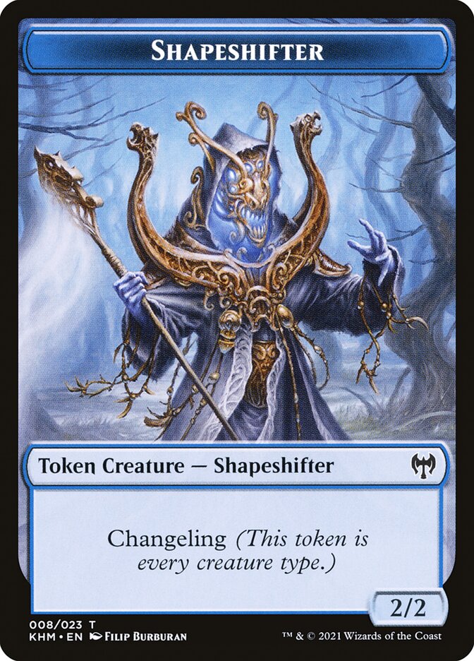 Elf Warrior // Shapeshifter Double-Sided Token [Kaldheim Tokens] Magic: The Gathering