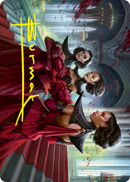 Olivia's Attendants Art Card (Gold-Stamped Signature) [Innistrad: Crimson Vow Art Series] Magic: The Gathering