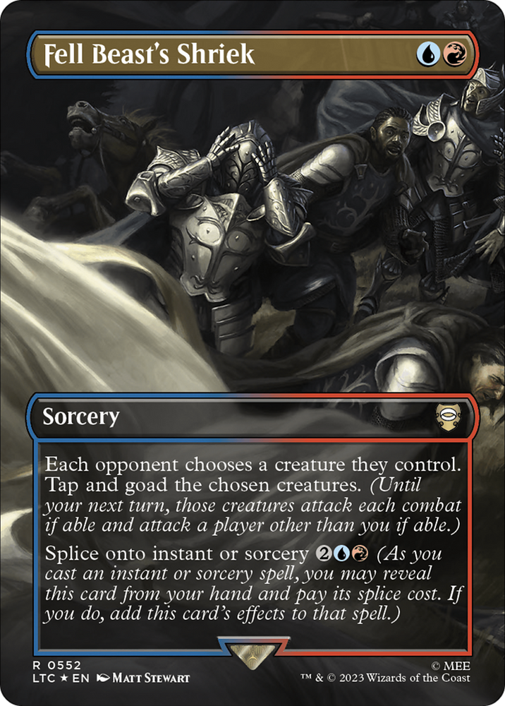 Fell Beast's Shriek (Borderless) (Surge Foil) [The Lord of the Rings: Tales of Middle-Earth Commander] Magic: The Gathering