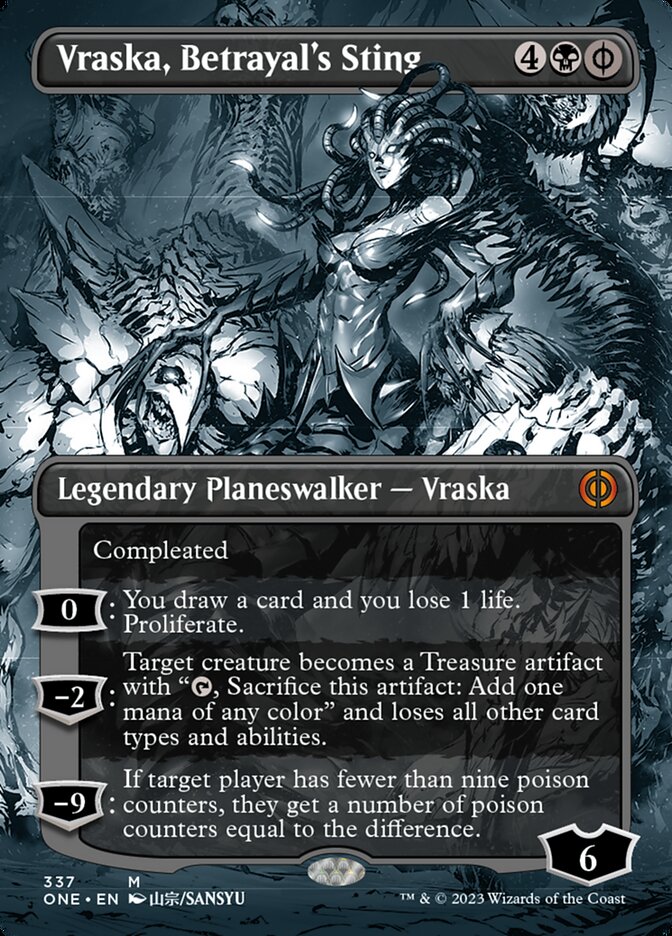Vraska, Betrayal's Sting (Borderless Manga) [Phyrexia: All Will Be One] Magic: The Gathering