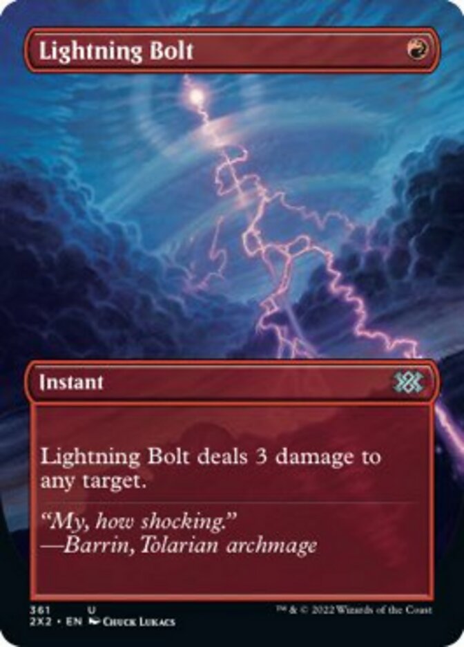 Lightning Bolt (Borderless Alternate Art) [Double Masters 2022] Magic: The Gathering