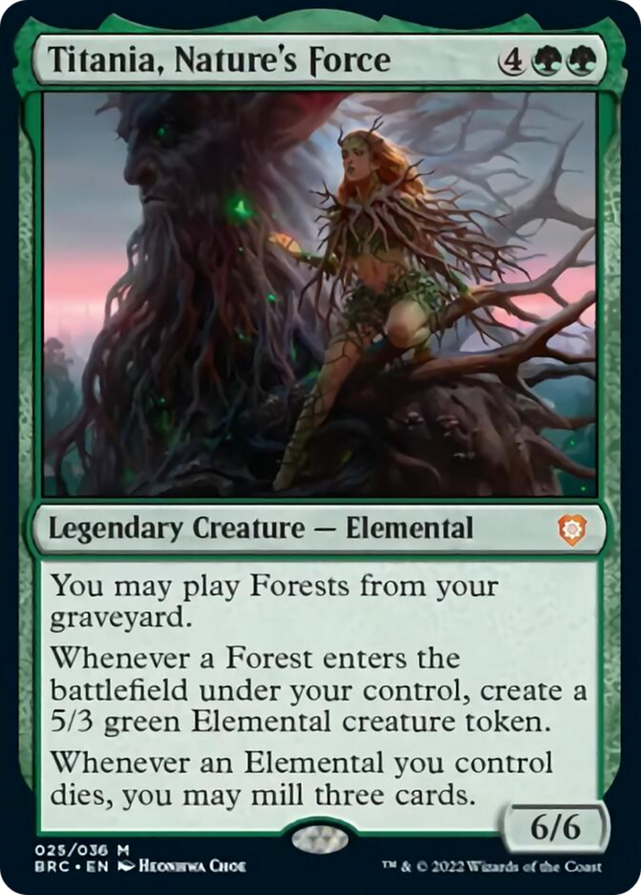 Titania, Nature's Force [The Brothers' War Commander] Magic: The Gathering