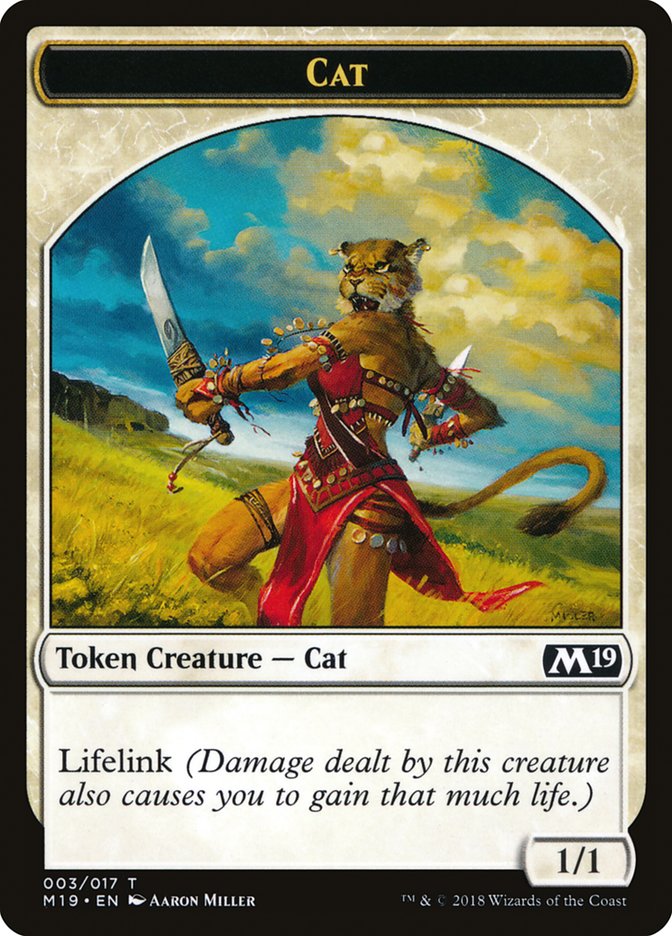Cat Token [Core Set 2019 Tokens] Magic: The Gathering