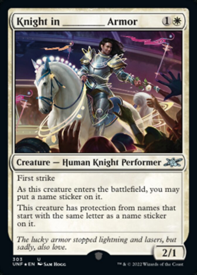 Knight in _____ Armor (Galaxy Foil) [Unfinity] Magic: The Gathering