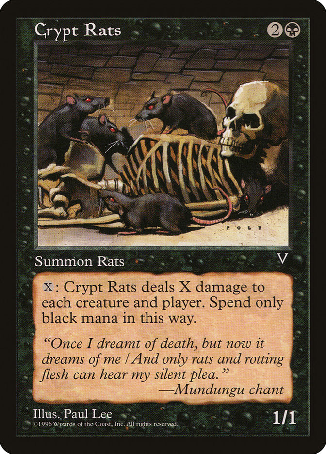 Crypt Rats [Visions] Magic: The Gathering