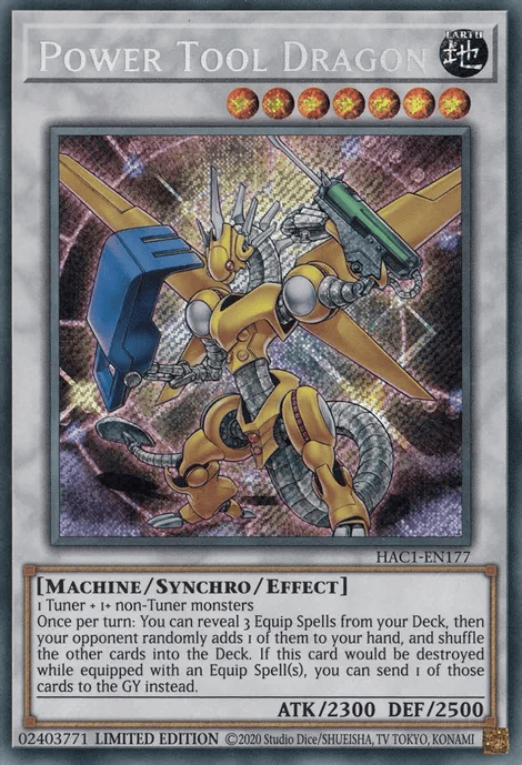 Power Tool Dragon [HAC1-EN177] Secret Rare - Yugioh Cards For Your TCG Needs!