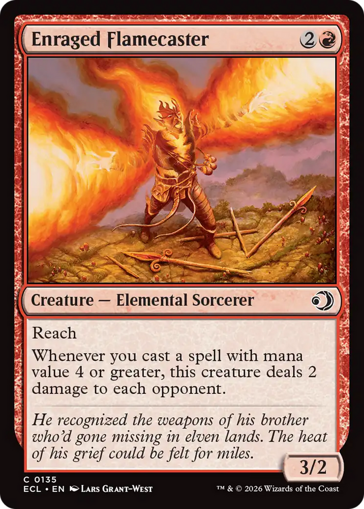 Enraged Flamecaster [Lorwyn Eclipsed] Magic: The Gathering