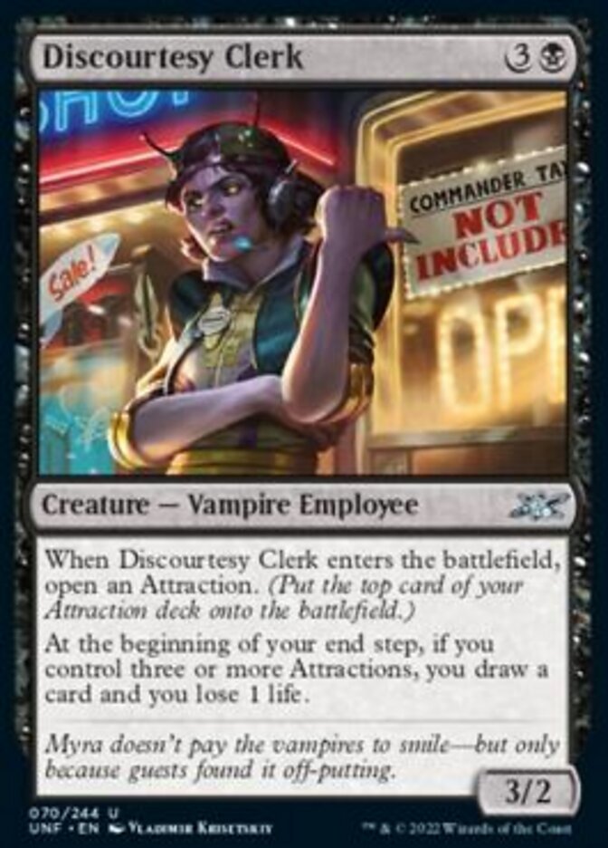 Discourtesy Clerk [Unfinity] Magic: The Gathering