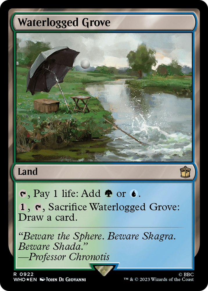 Waterlogged Grove (Surge Foil) [Doctor Who] Magic: The Gathering