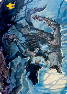 Moonrage Brute Art Card (Gold-Stamped Signature) [Innistrad: Midnight Hunt Art Series] Magic: The Gathering