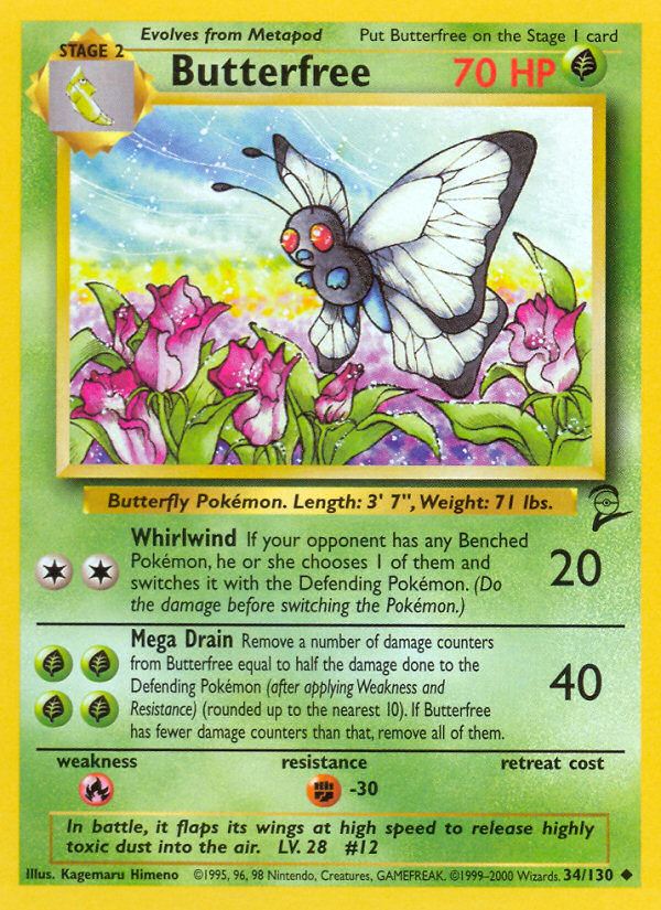 Butterfree (34/130) [Base Set 2] Pokémon
