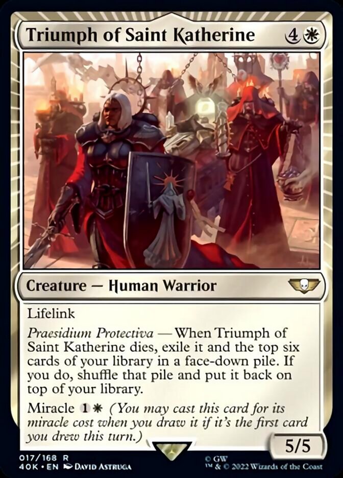 Triumph of Saint Katherine (Surge Foil) [Warhammer 40,000] Magic: The Gathering