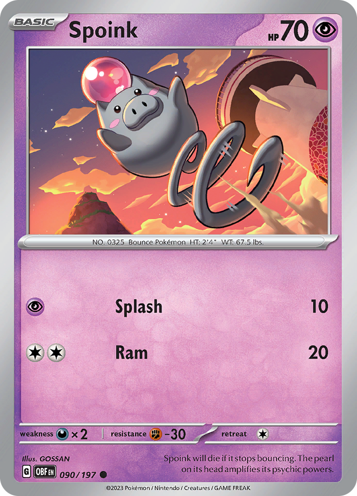 Spoink (090/197) [Scarlet & Violet: Obsidian Flames] Pokémon
