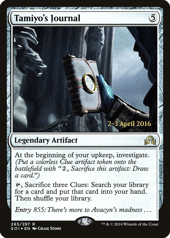 Tamiyo's Journal (Entry 855) [Shadows over Innistrad Prerelease Promos] Magic: The Gathering