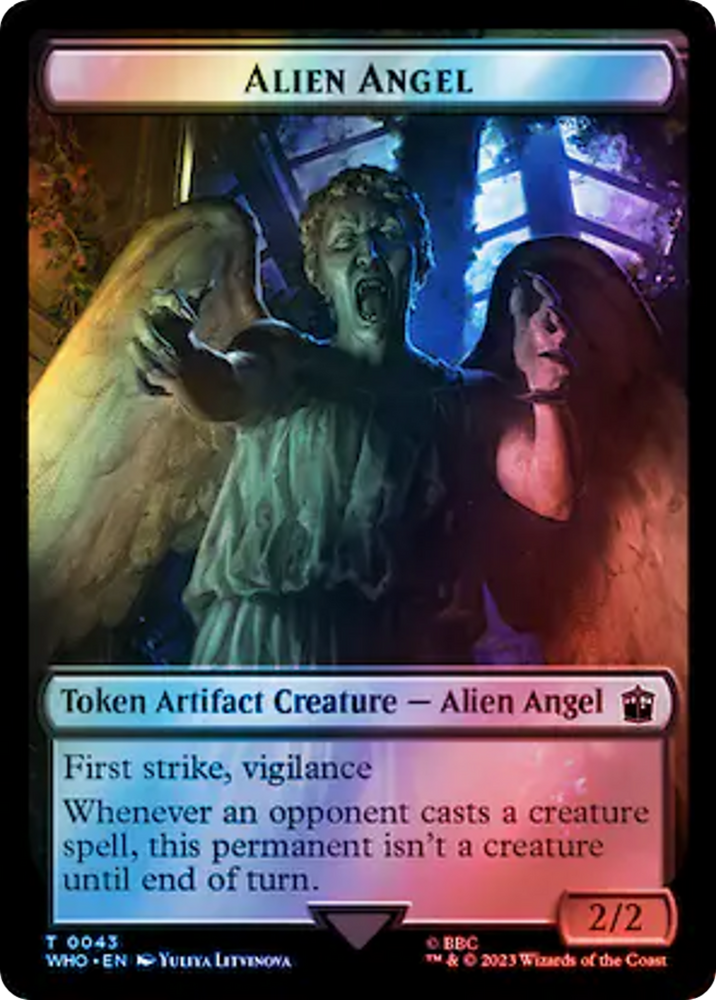 Alien Angel // Alien Salamander Double-Sided Token (Surge Foil) [Doctor Who Tokens] Magic: The Gathering