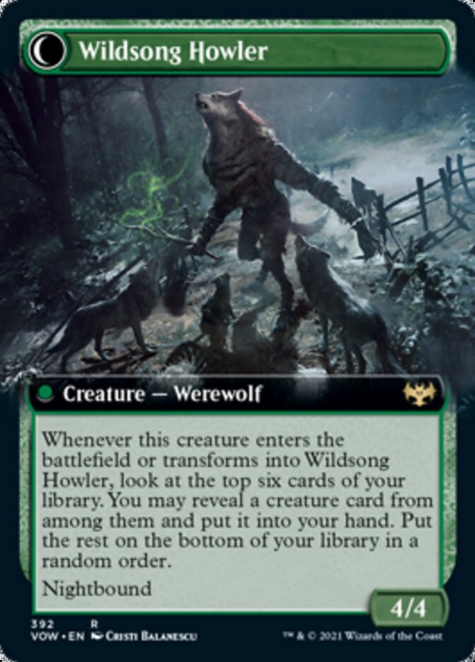 Howlpack Piper // Wildsong Howler (Extended Art) [Innistrad: Crimson Vow] Magic: The Gathering