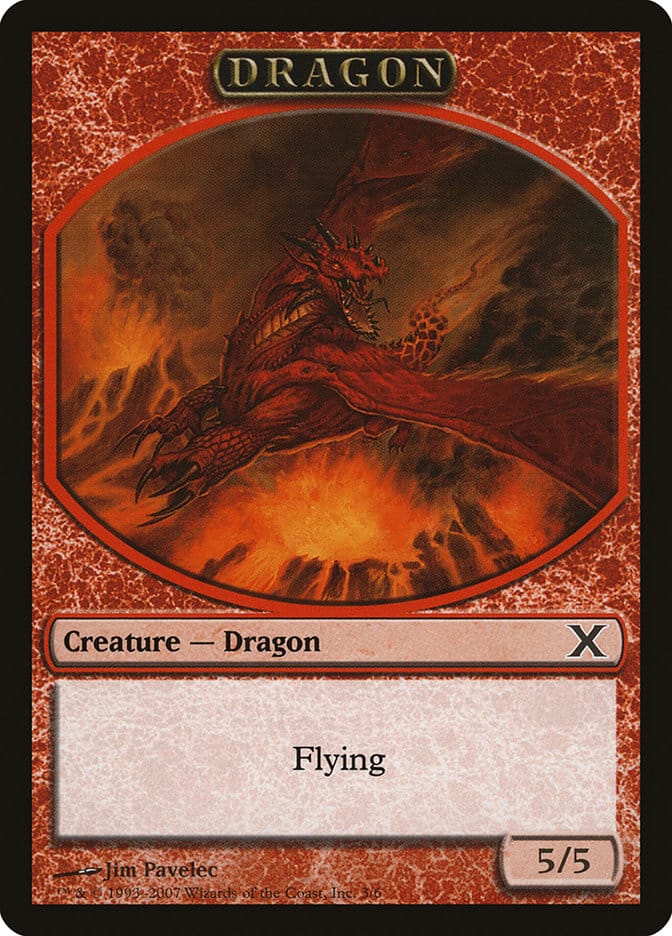 Dragon Token [Tenth Edition Tokens] Magic: The Gathering