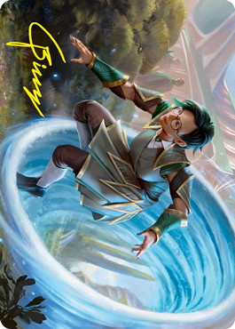 Vortex Runner Art Card (Gold-Stamped Signature) [Strixhaven: School of Mages Art Series] Magic: The Gathering