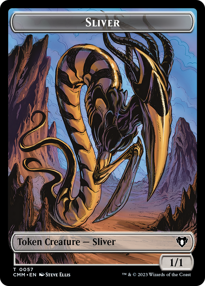 Copy (54) // Sliver Double-Sided Token [Commander Masters Tokens] Magic: The Gathering