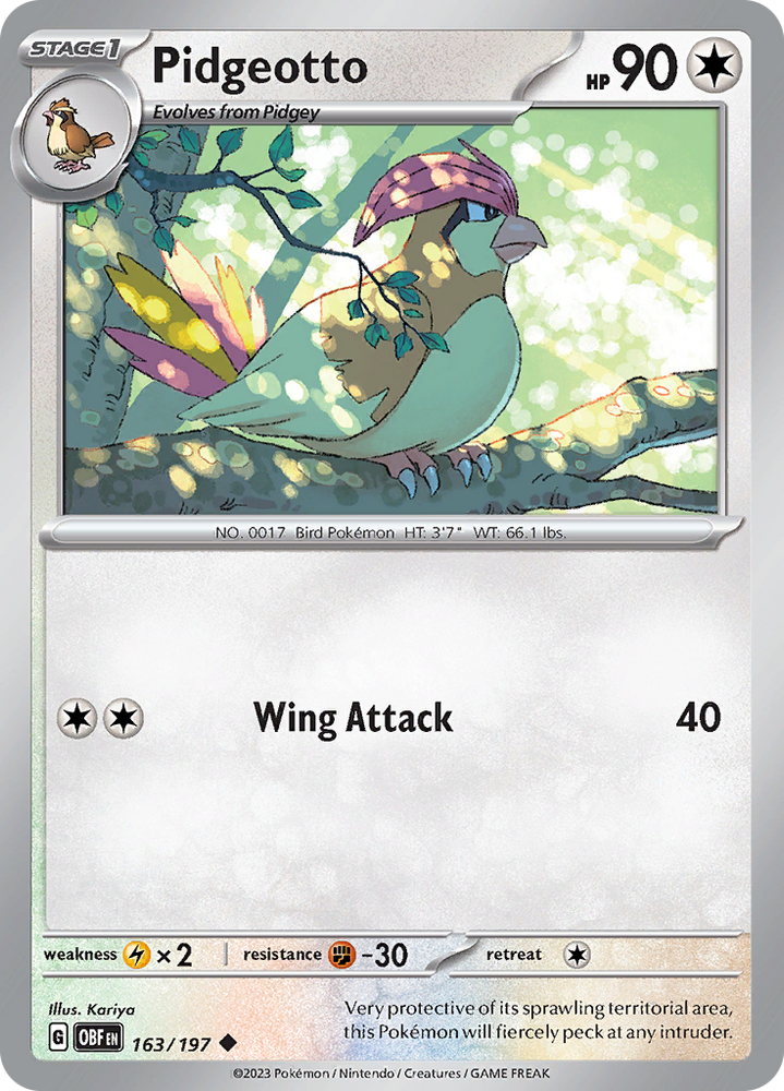 Pidgeotto (163/197) [Scarlet & Violet: Obsidian Flames] Pokémon