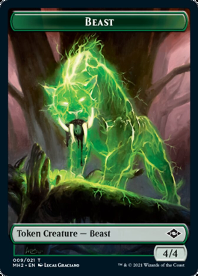 Beast // Clue (14) Double-Sided Token [Modern Horizons 2 Tokens] Magic: The Gathering
