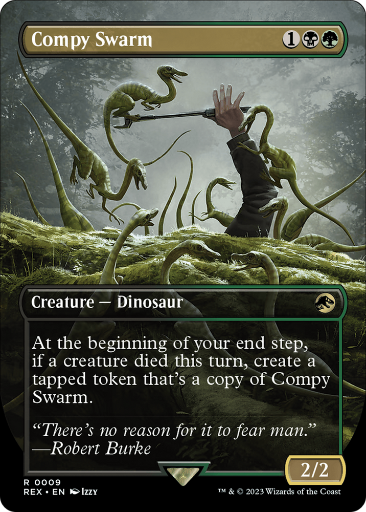 Compy Swarm (Borderless) [Jurassic World Collection] Magic: The Gathering