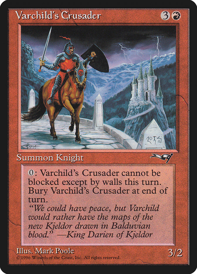 Varchild's Crusader (Brown Horse) [Alliances] Magic: The Gathering