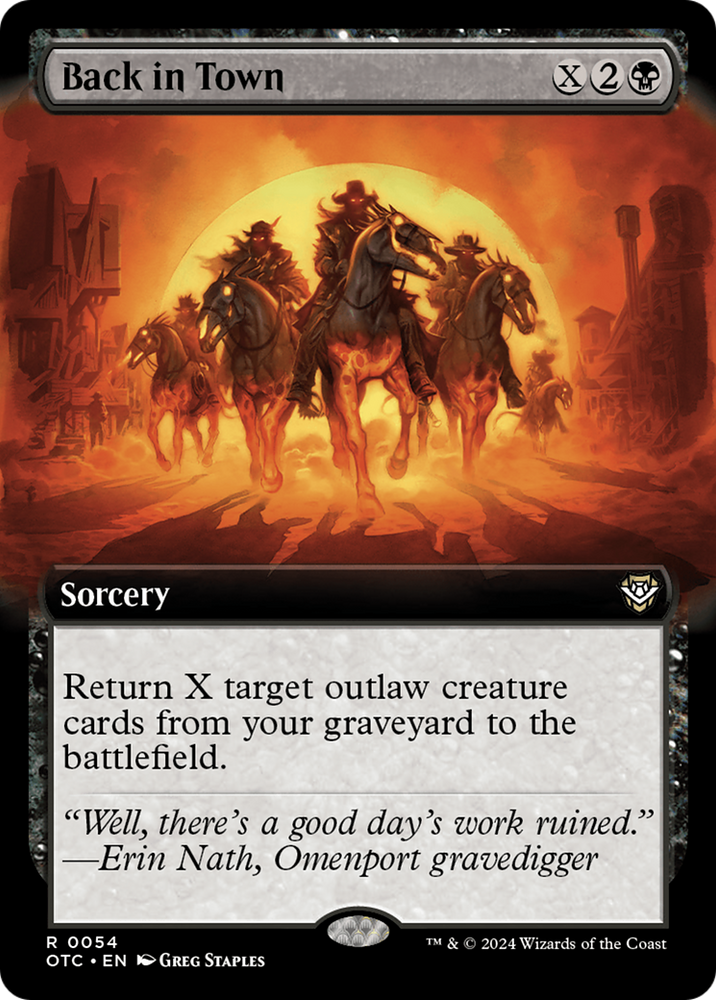 Back in Town (Extended Art) [Outlaws of Thunder Junction Commander] Magic: The Gathering