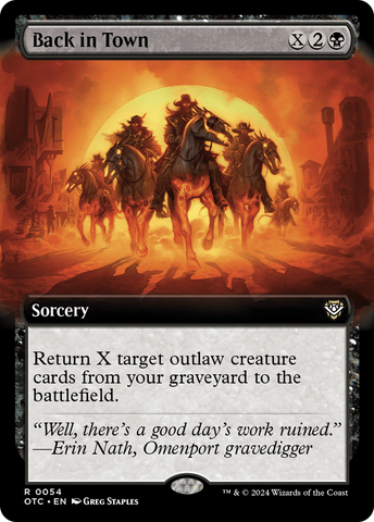Back in Town (Extended Art) [Outlaws of Thunder Junction Commander] Magic: The Gathering