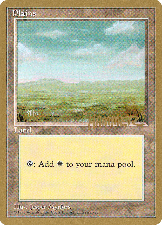 Plains (shr364) (Shawn "Hammer" Regnier) [Pro Tour Collector Set] Magic: The Gathering