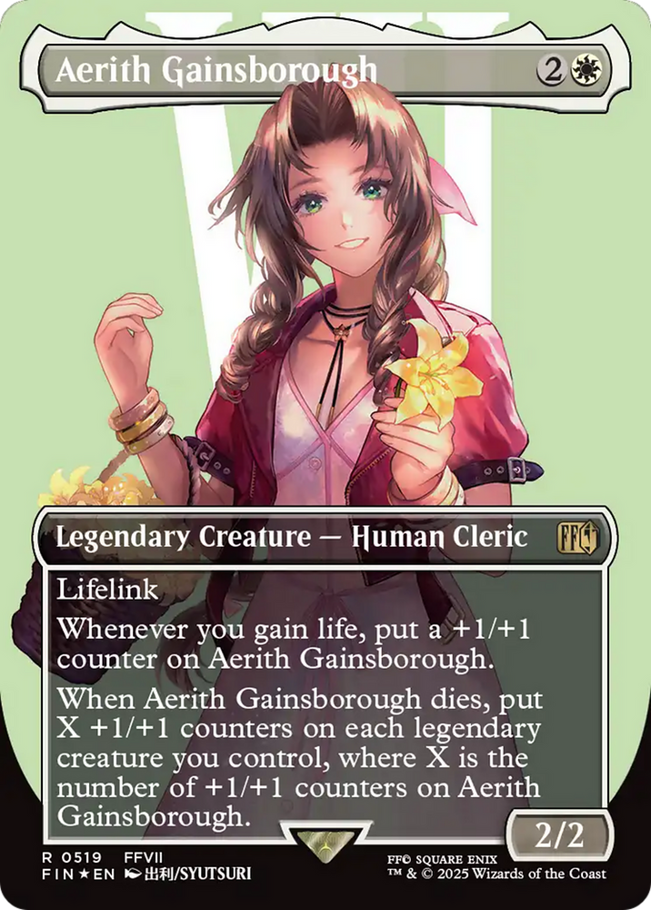 Aerith Gainsborough (Borderless) (Surge Foil) [FINAL FANTASY] Magic: The Gathering
