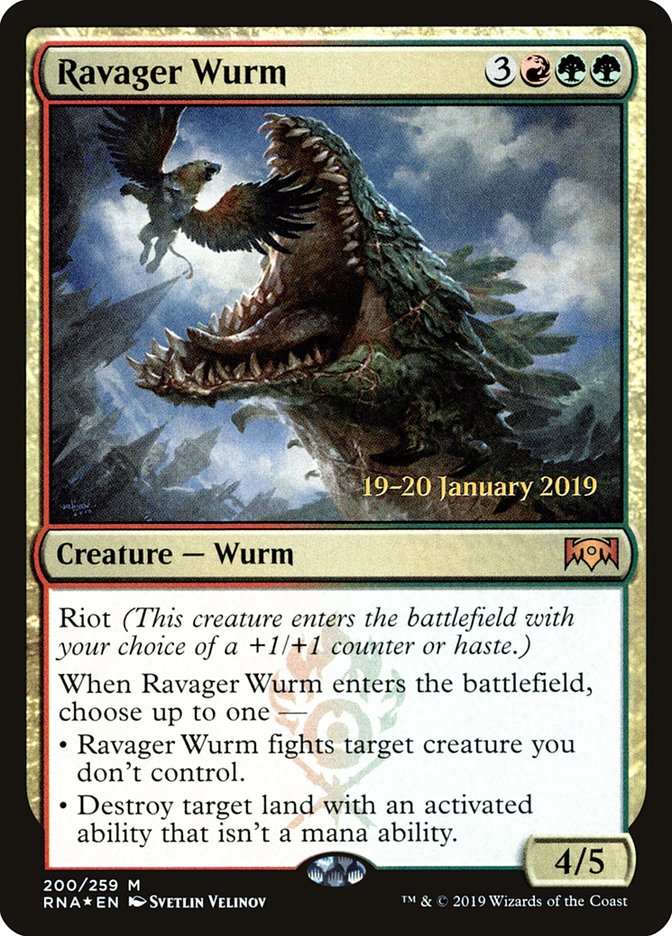 Ravager Wurm [Ravnica Allegiance Prerelease Promos] Magic: The Gathering