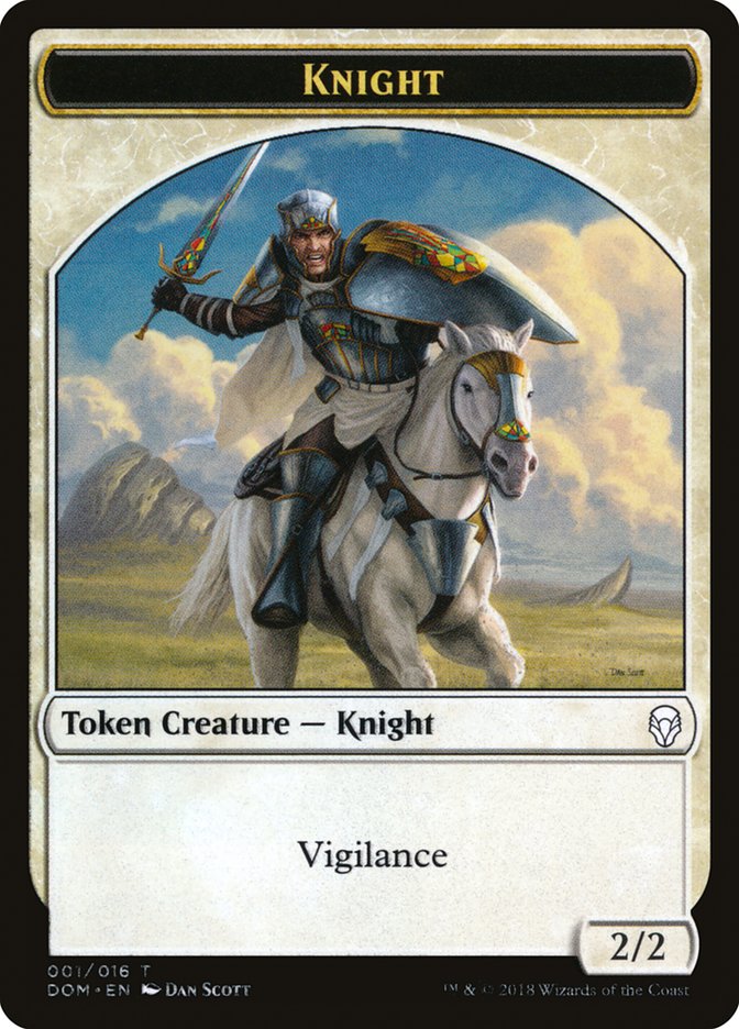 Knight Token (001/016) [Dominaria Tokens] Magic: The Gathering