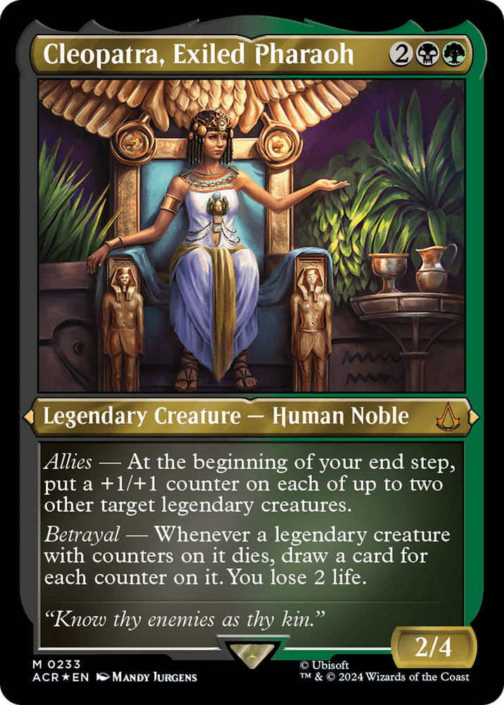 Cleopatra, Exiled Pharaoh (Foil Etched) [Assassin's Creed] Magic: The Gathering