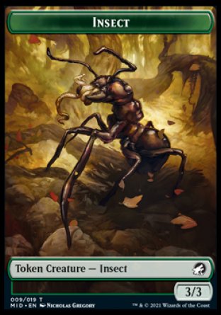 Insect Token [Innistrad: Midnight Hunt Tokens] Magic: The Gathering