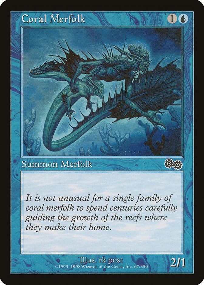 Coral Merfolk [Urza's Saga] Magic: The Gathering