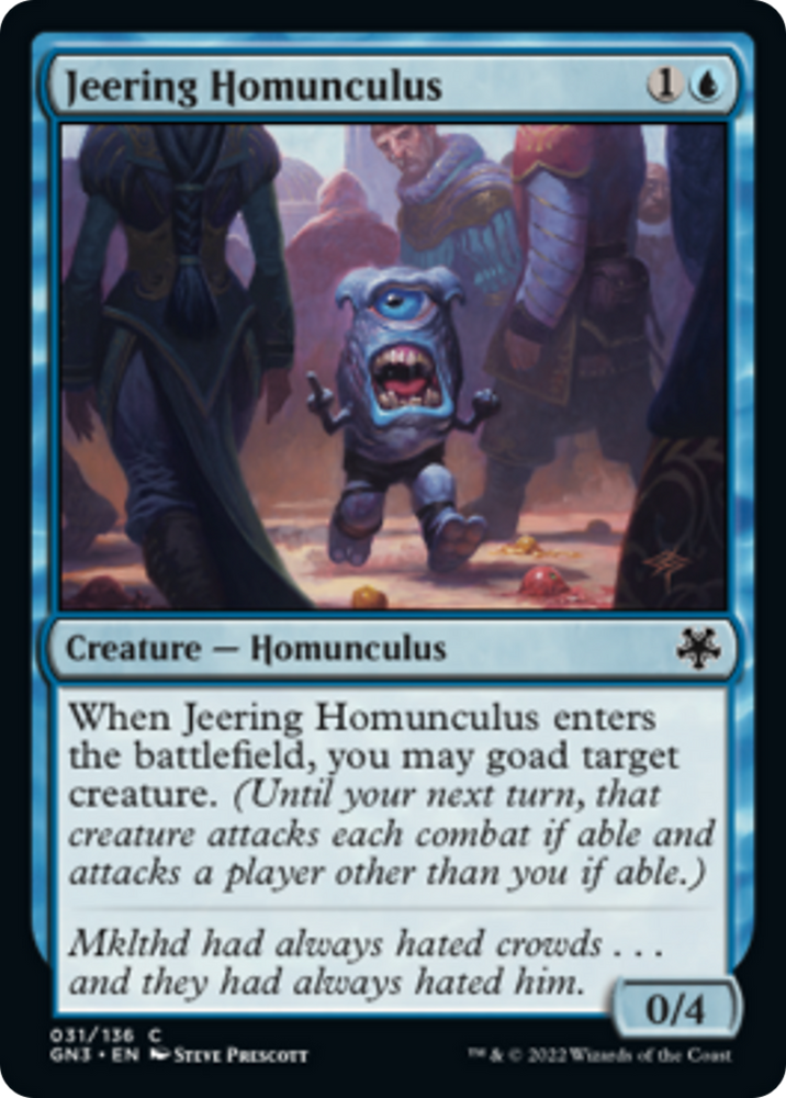 Jeering Homunculus [Game Night: Free-for-All] Magic: The Gathering